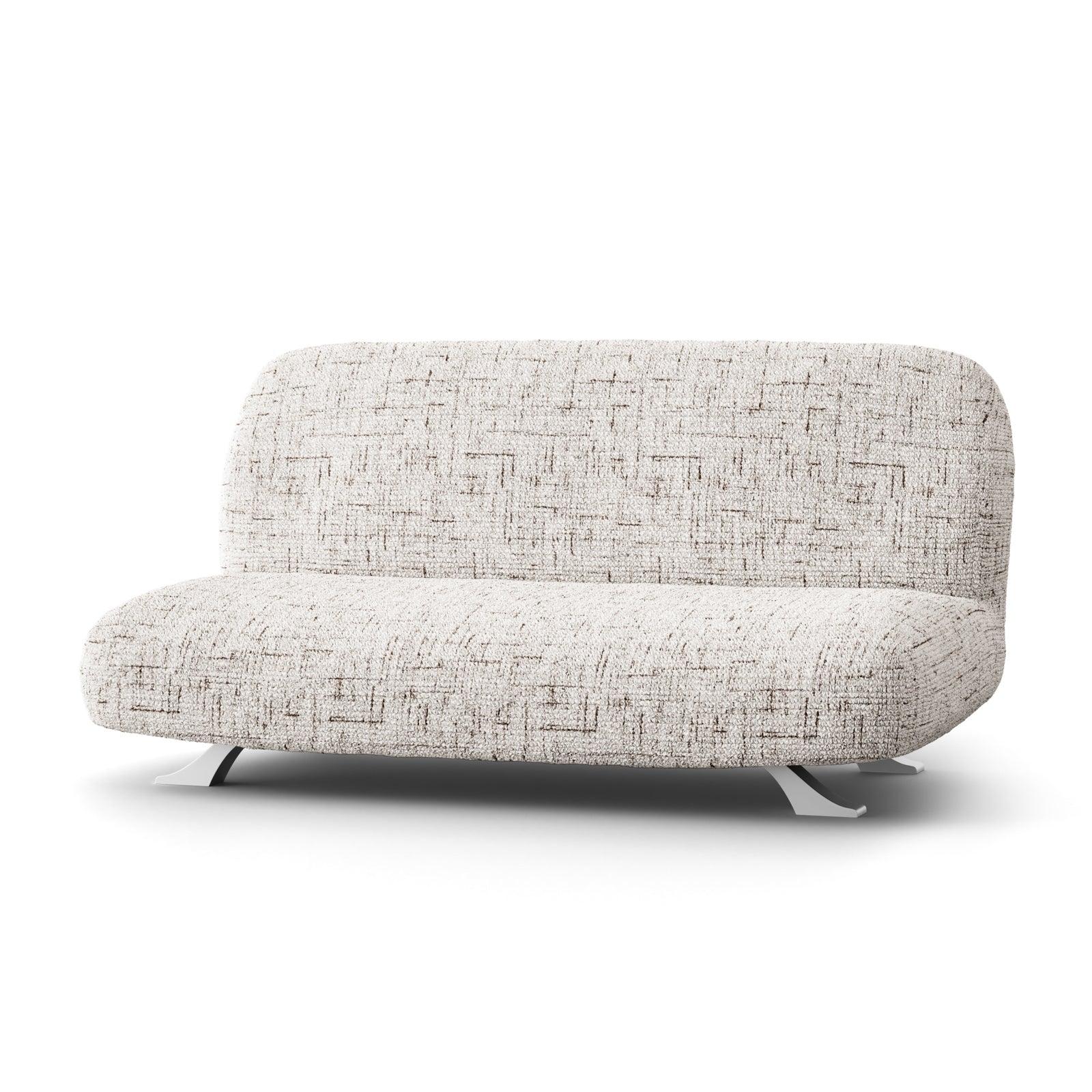 Armless Sofa Bed Slipcover - Vittoria White, Microfibra