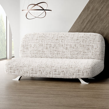 Armless Sofa Bed Slipcover - Vittoria White, Microfibra